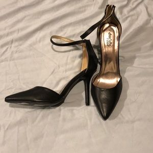 Three inch black heels size 10